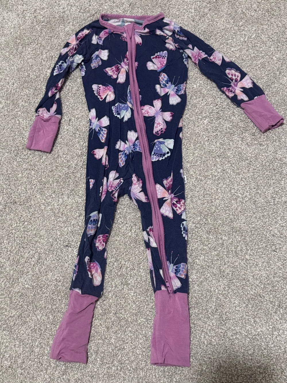 Little Sleepies Navy Butterfly Footie 6-12 mo